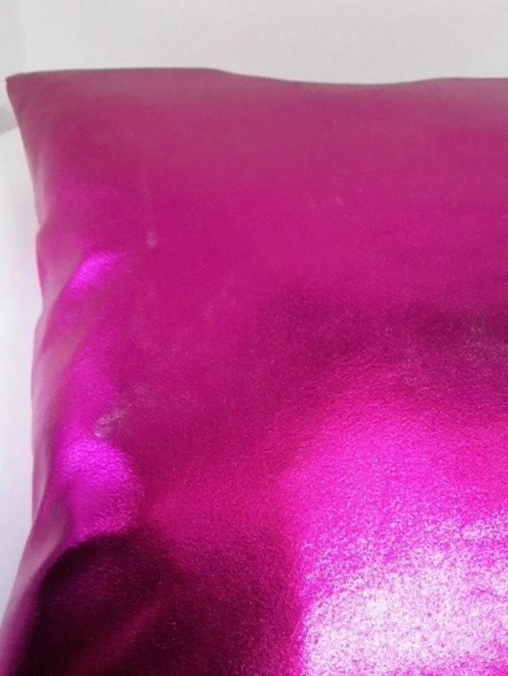 2 Metallic Hot Pink Throw Pillow Covers